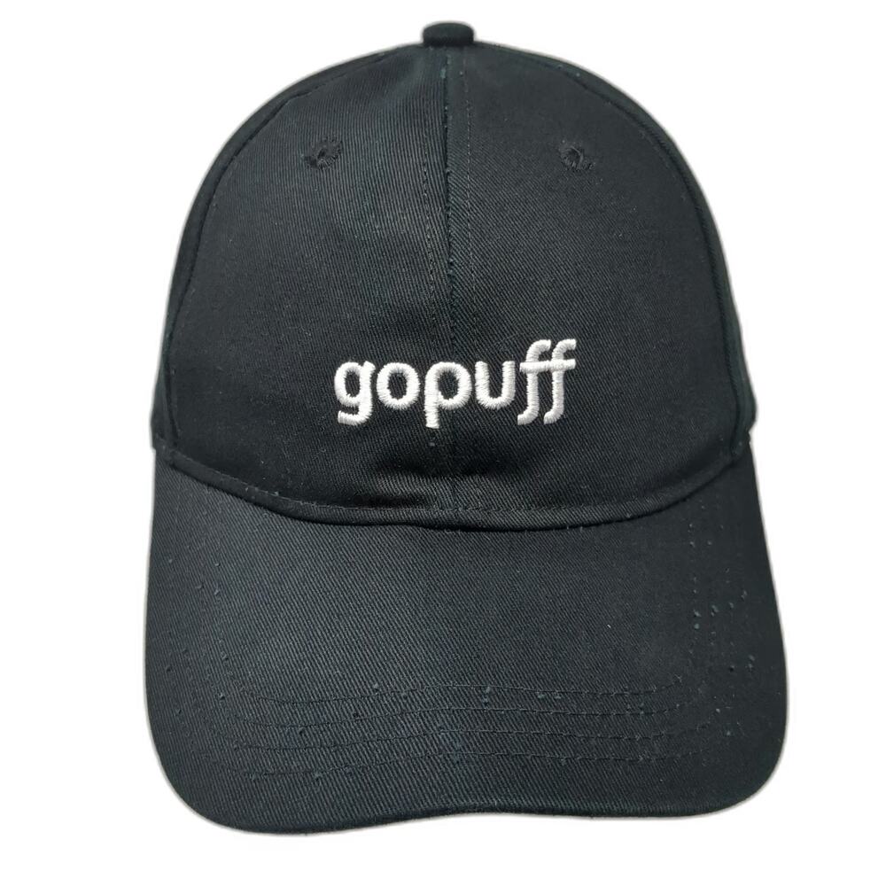 Gopuff Baseball Cap Black One Size Embroidered Logo Slideback Adjustable Hat